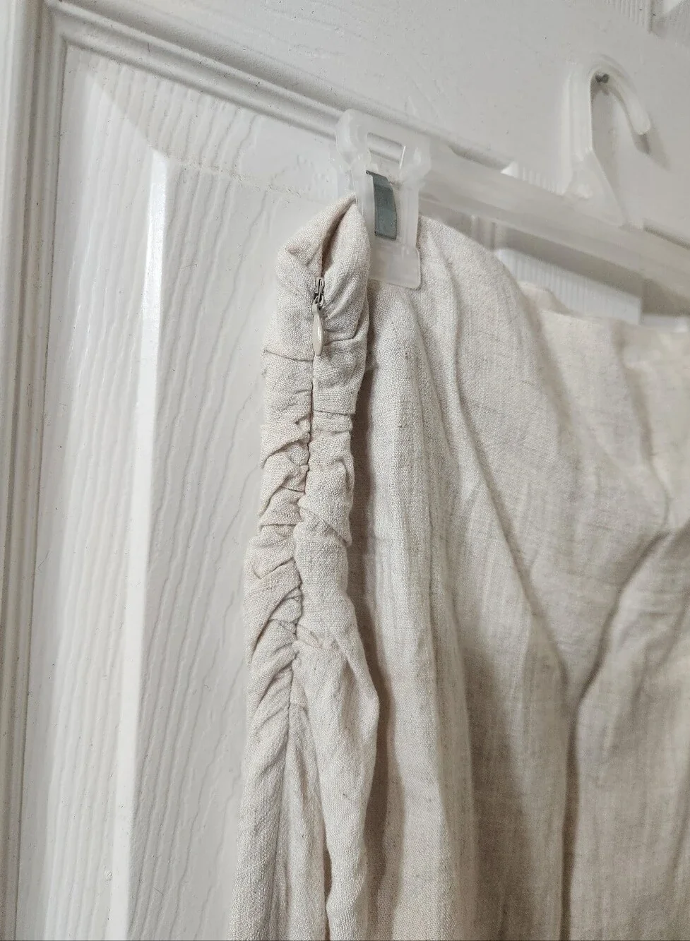 HYFVE Beige Side-Tie Linen-Blend Pencil Skirt